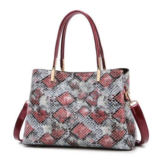 A High Quality Snakeskin Ladies' Shoulder Crossbody Messenger Bags  3-piece Set Purse Card Bag Women's Handbags MH00079