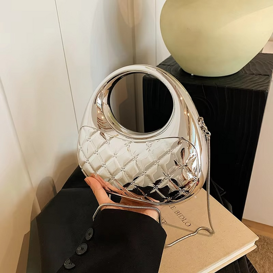 Fashion Women Acrylic Clutch Purse Half Moon Woman Bag Chain Shoulder Evening Handbag for Wedding Ladies Gold Moon Sling Purses MH00083